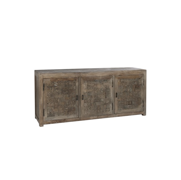 Cupboard Relief 3 Doors, Wood, Natural