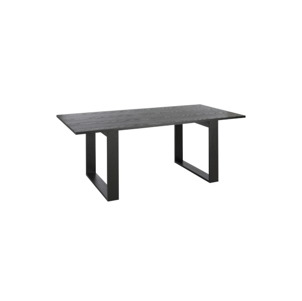 Rectangular Dining Table, Wood, Black, 200x100x75CM
