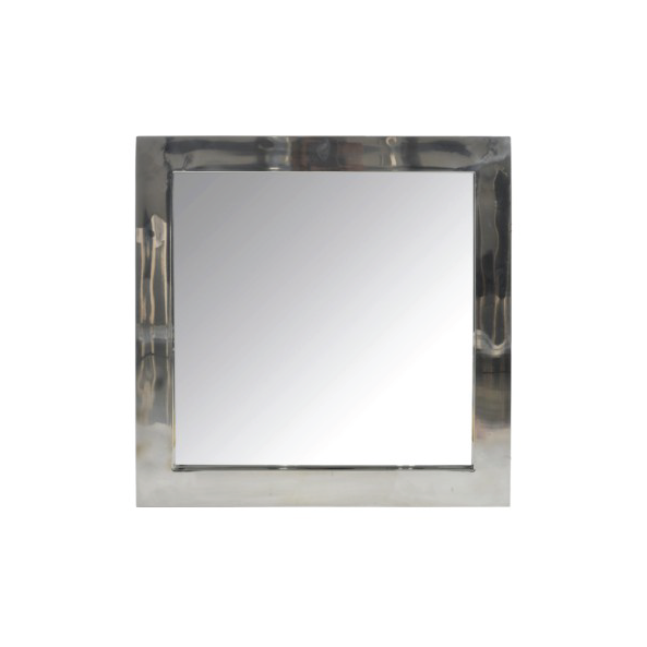 Square Mirror, Stainless Steel / Glass, Silver