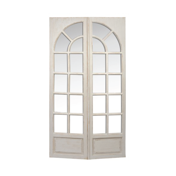 Rectangular Mirror Window, Wood, White, 76x15.5x122.5CM