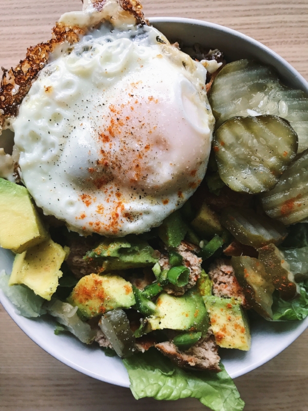 Over-medium fried egg is choice. 