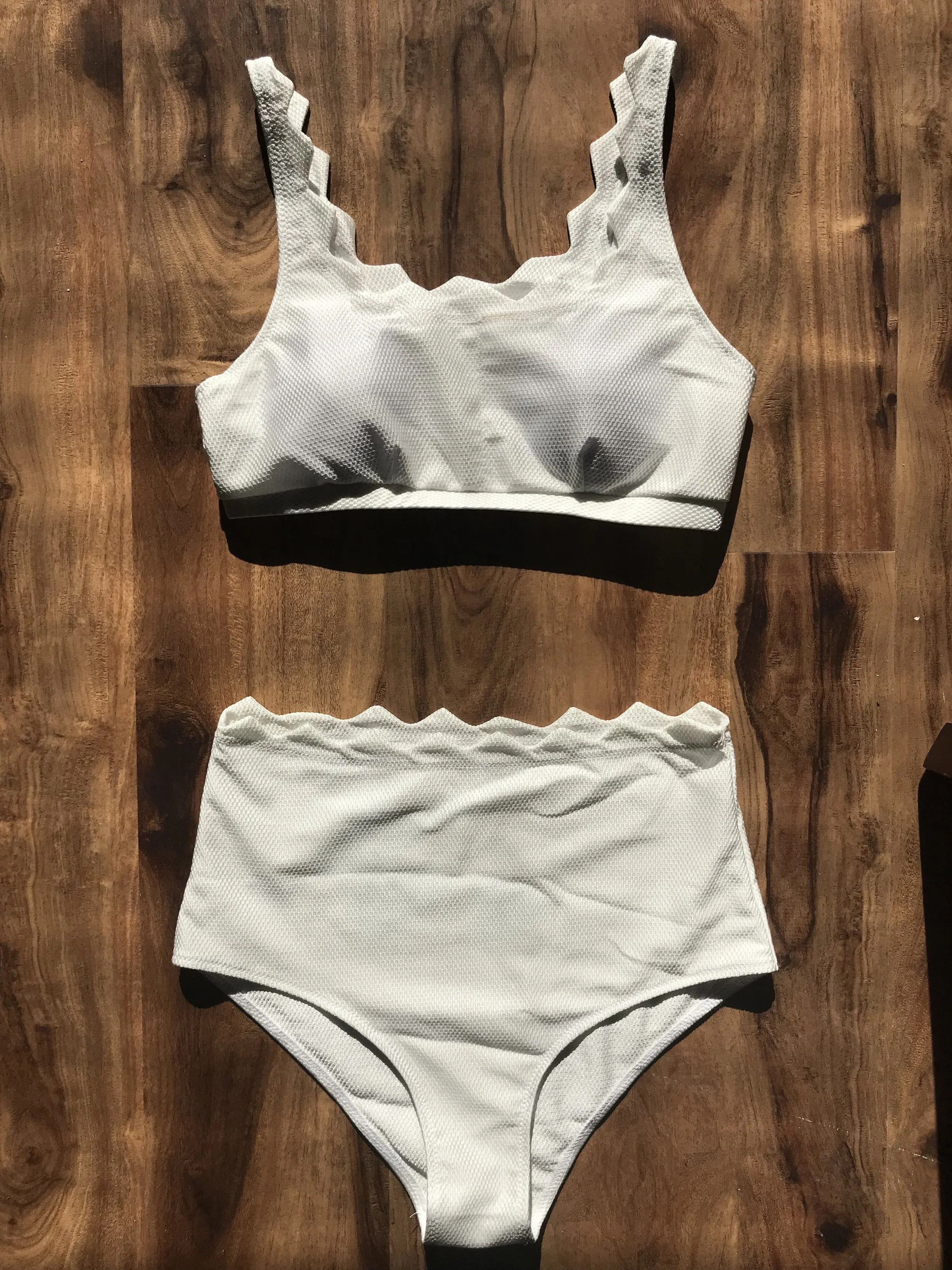 My favorite out of all 4. The fabric is not super stretchy, which is flattering for my body. Time for self-tanner!!