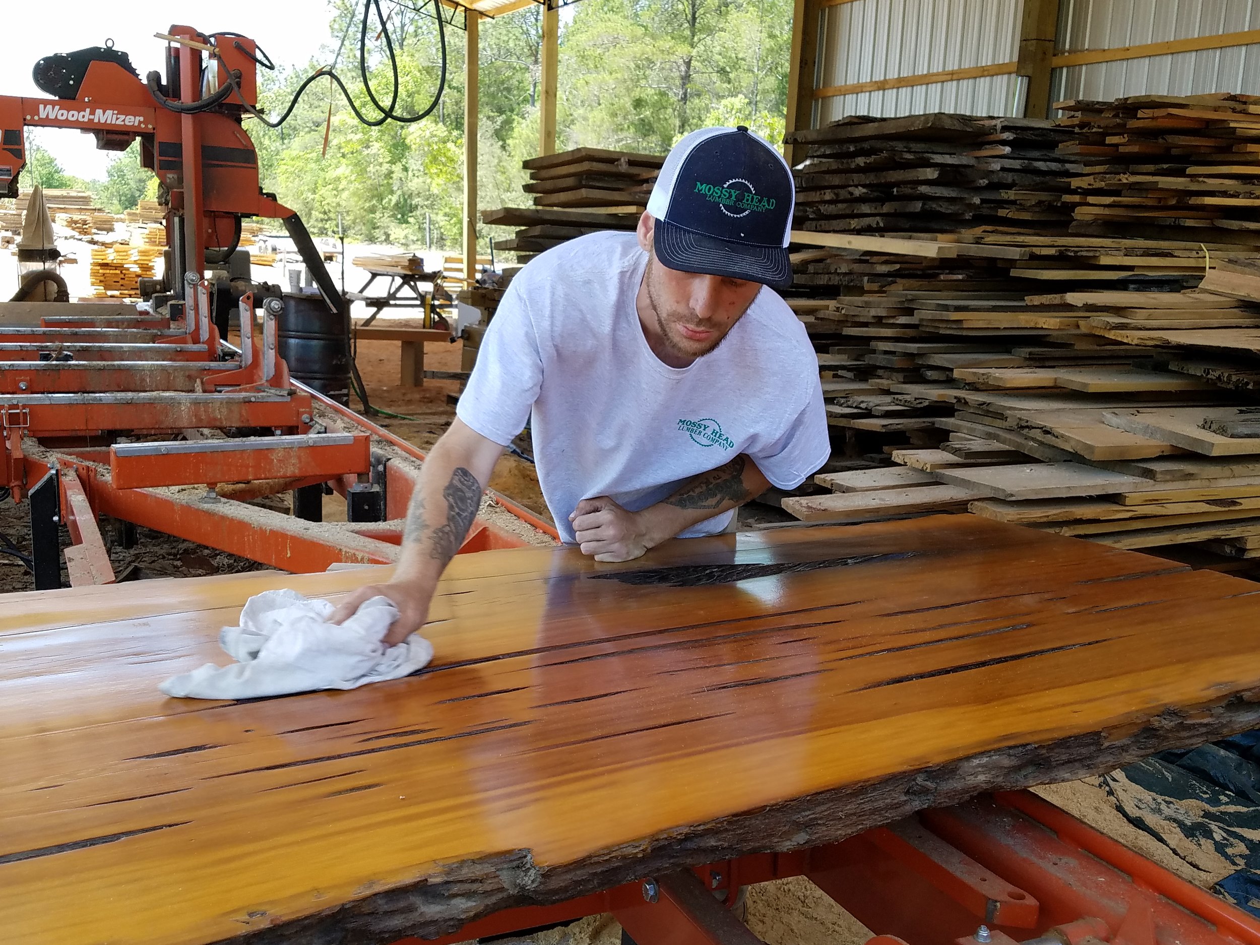 Reclaimed Sinker Pecky Cypress Slab