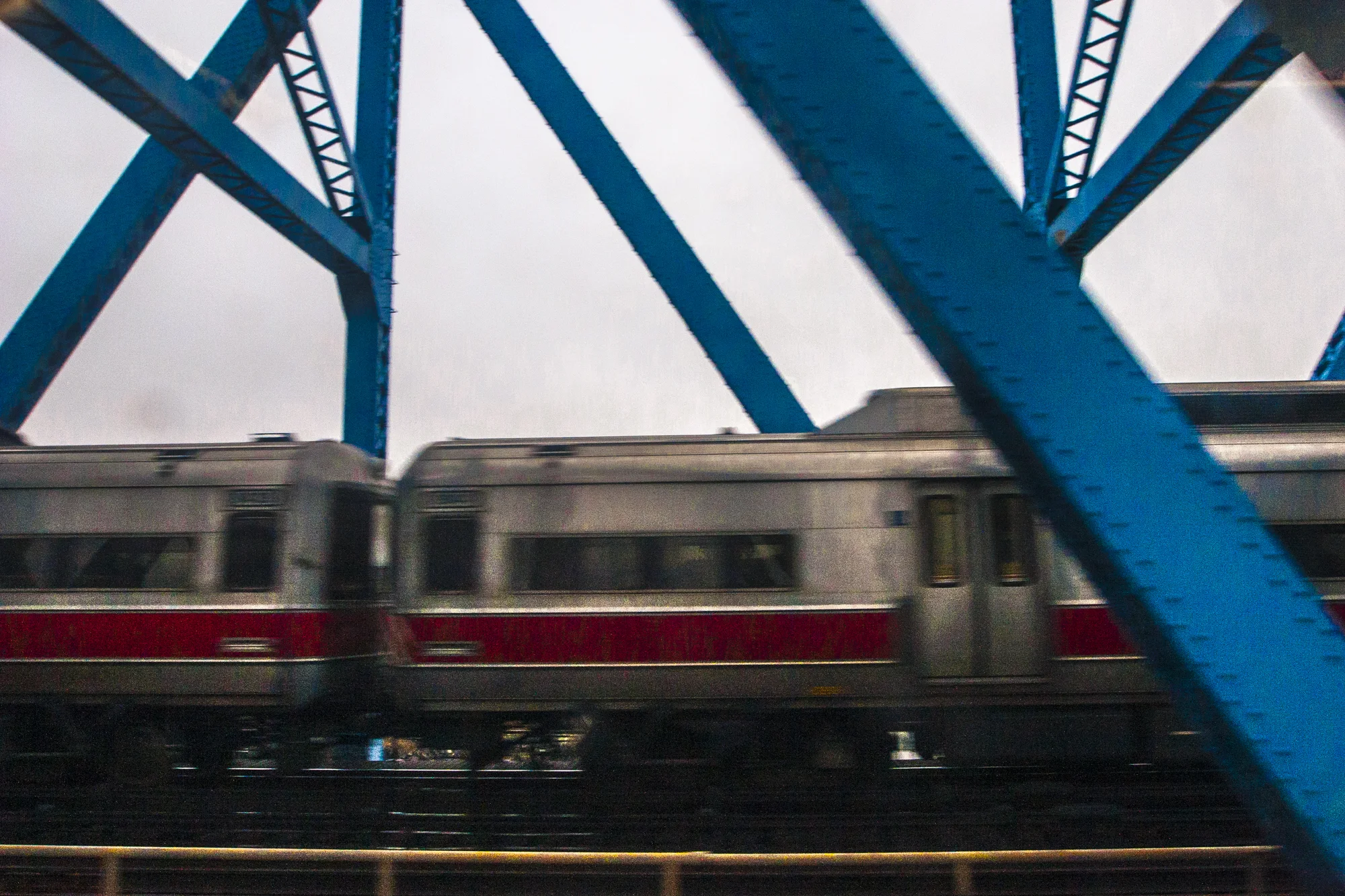 Round Trip #11 “Round Trip” portray’s the artist’s view from the train as she rides back and forth from the suburbs to the city of New York. In a dream-like, poetic style, this series offers Miracolo’s subtle musings on the passages we humans make across time and space.