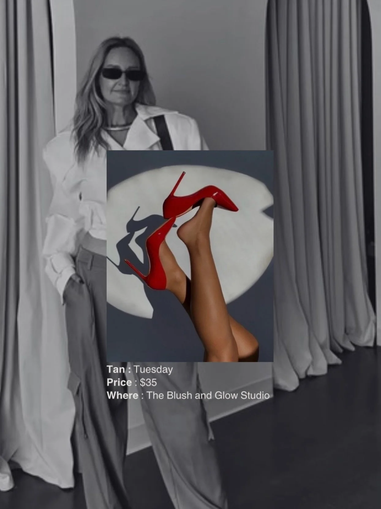 You. Me. Tan Tuesday&hellip; Sounds like a plan to me 🤭

ALL tans are $35 on TUESDAY no matter what tan you get! Book online today and save some money this week. Short sleeve and short weather calls for bronze legs, not pasty white skin🫣

#tan #spr