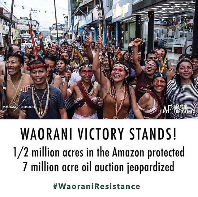 Yay! This is game changing for the Amazon. Thank you to all who shared and signed petition. The Waorani have defeated the Ecuadorian government on appeal, blocking the sale of 500,000 acres of their ancestral lands from oil drilling!! &ldquo;We have 