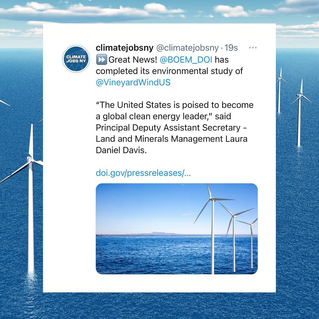 Source: Bureau of the Interior: &ldquo;The Department of the Interior today announced that the Bureau of Ocean Energy Management (BOEM) has completed the environmental analysis of the proposed Vineyard Wind I offshore wind project. This represents ma