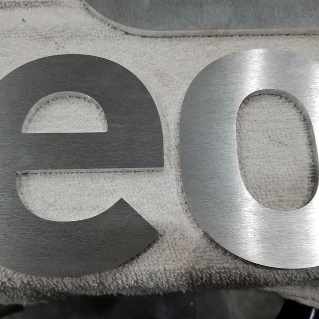 Making brushed aluminum signage today... #signs #signage #cnc #custom #gofab
