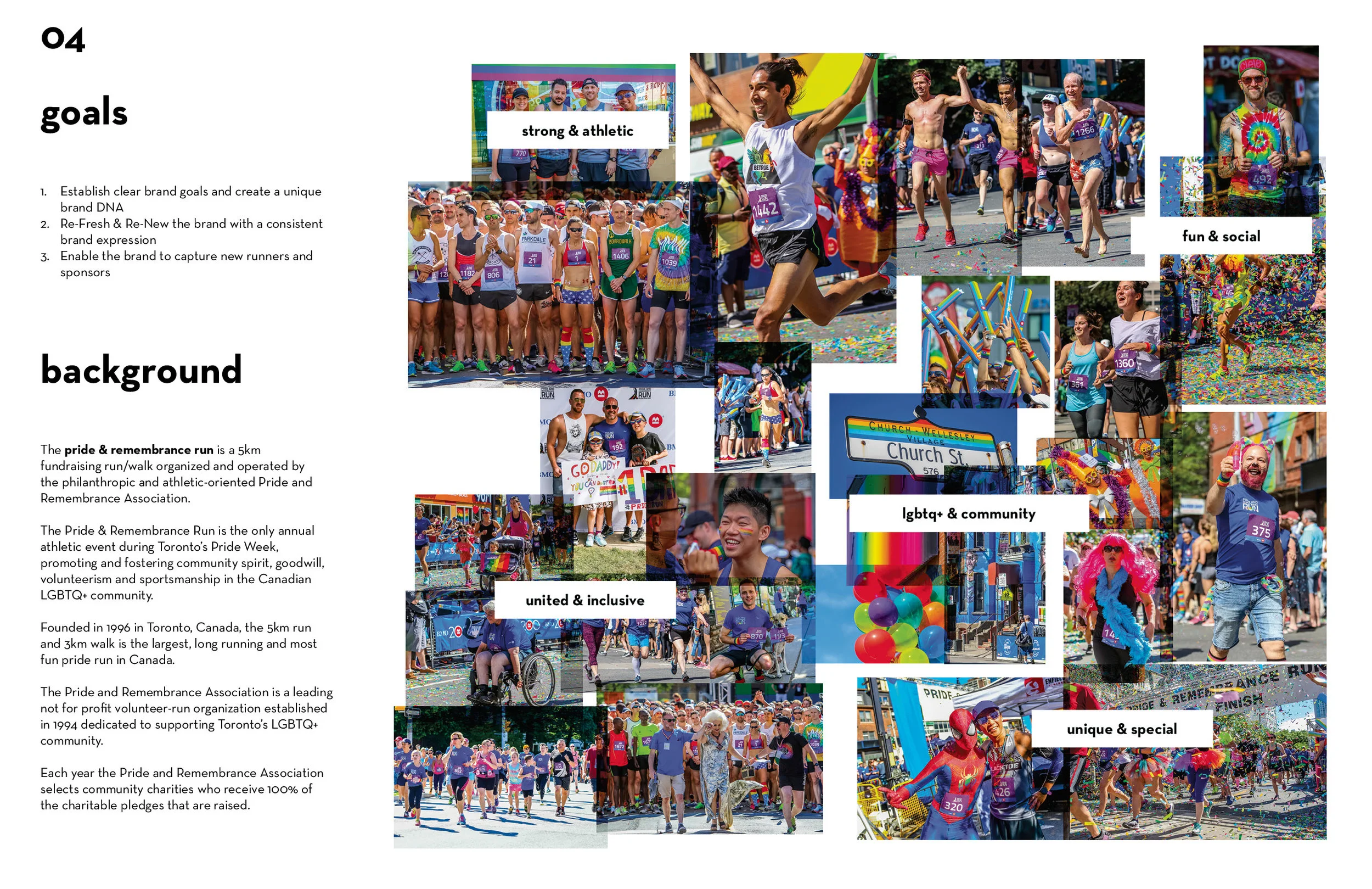 A page from the pride & remembrance run Brand Brief