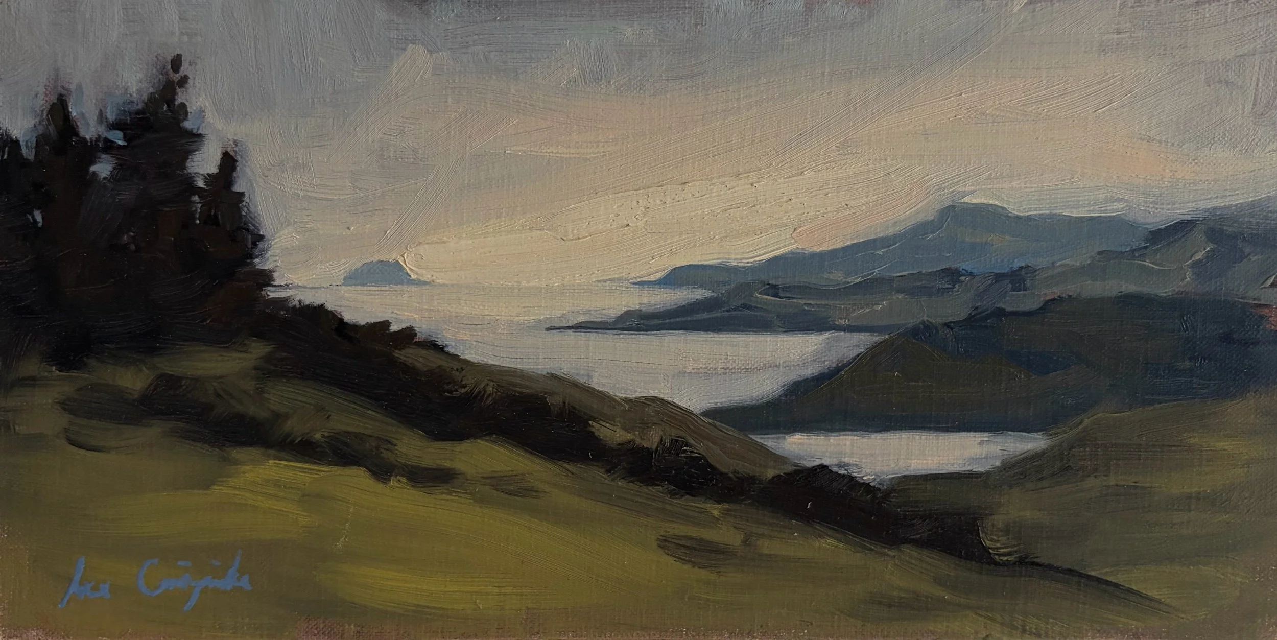 Original oil painting from Cumbrae Viewpoint on the Isle of Skye, painted from life by Scottish artist Lee Craigmile.
