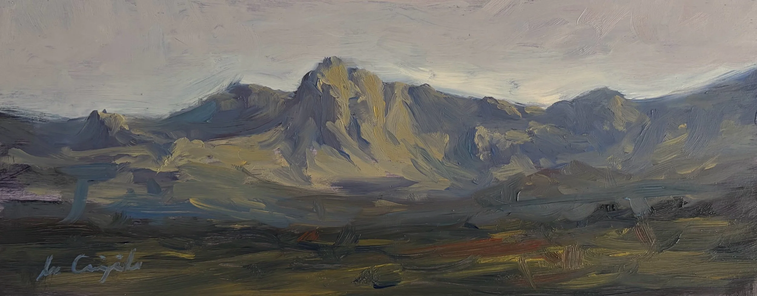 Original oil painting of the Trotternish Ridge on the Isle of Skye, painted from life by Scottish artist Lee Craigmile.