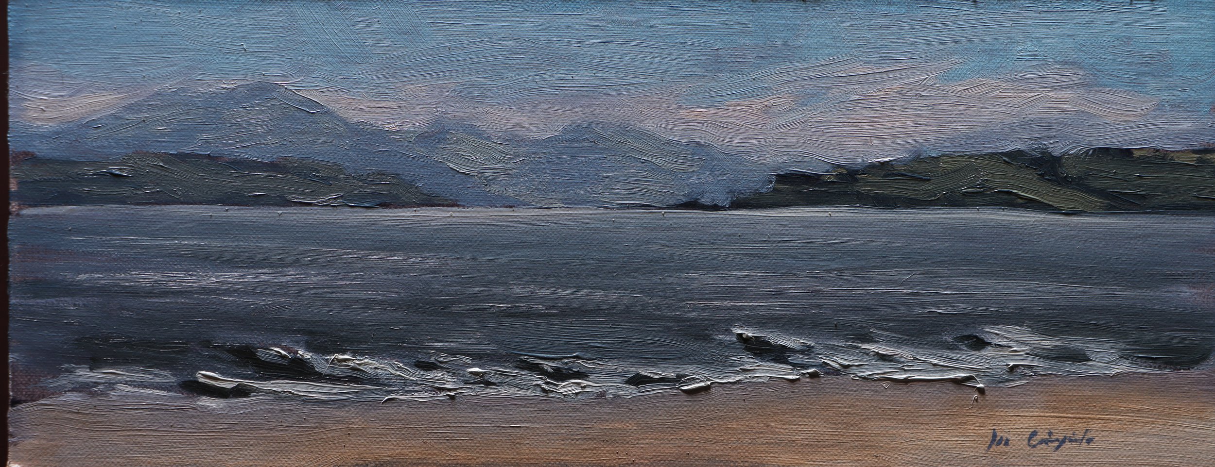 Arran seascape, Fairlie painting, Scottish coast art, Clyde paintings, Scottish mountain views