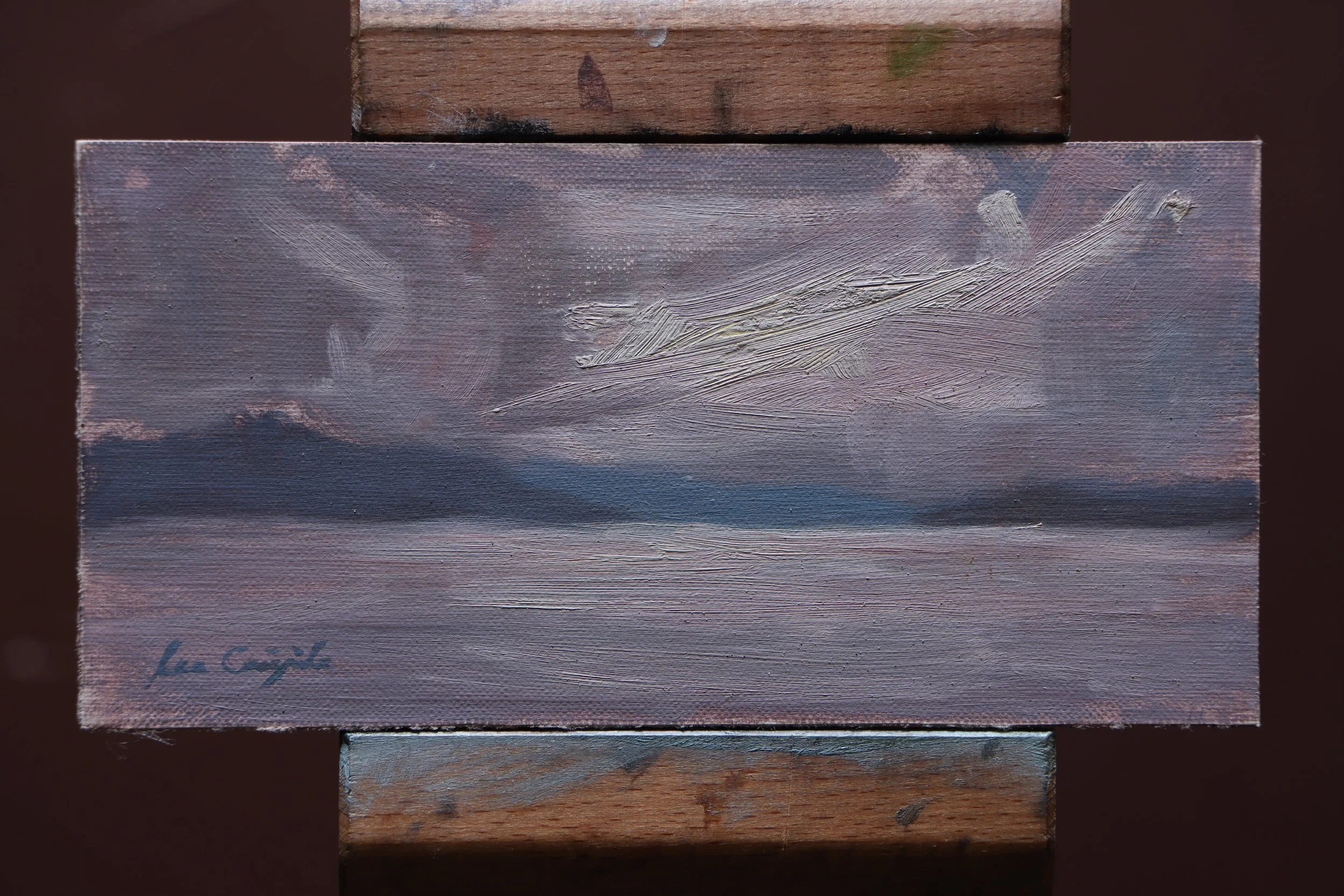 moody seascape, west coast Scotland art, minimalist painting, coastal landscape, Scottish shoreline art