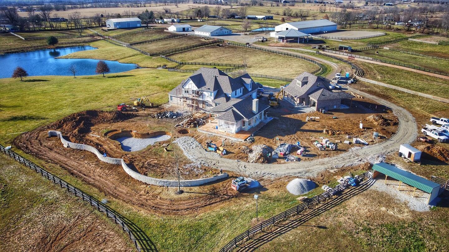 @sbinlou is quite the drone photographer! We&rsquo;ve had the pleasure of watching this project come to fruition and it&rsquo;s coming along beautifully.  Love the curves of the wall.