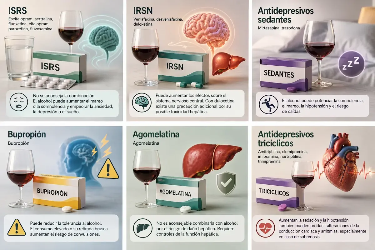 Antidepresivos y alcohol, ¿se pueden combinar?