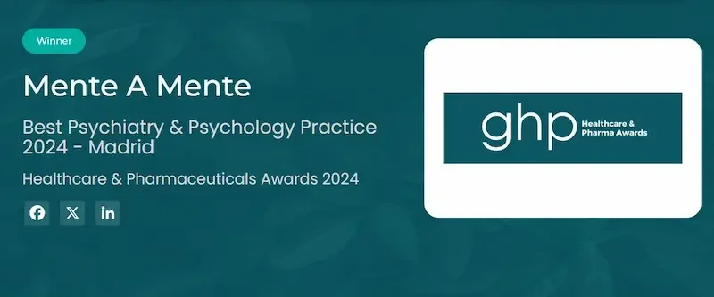 Premio mejor centro de psiquiatría y psicología en Madrid 2024.