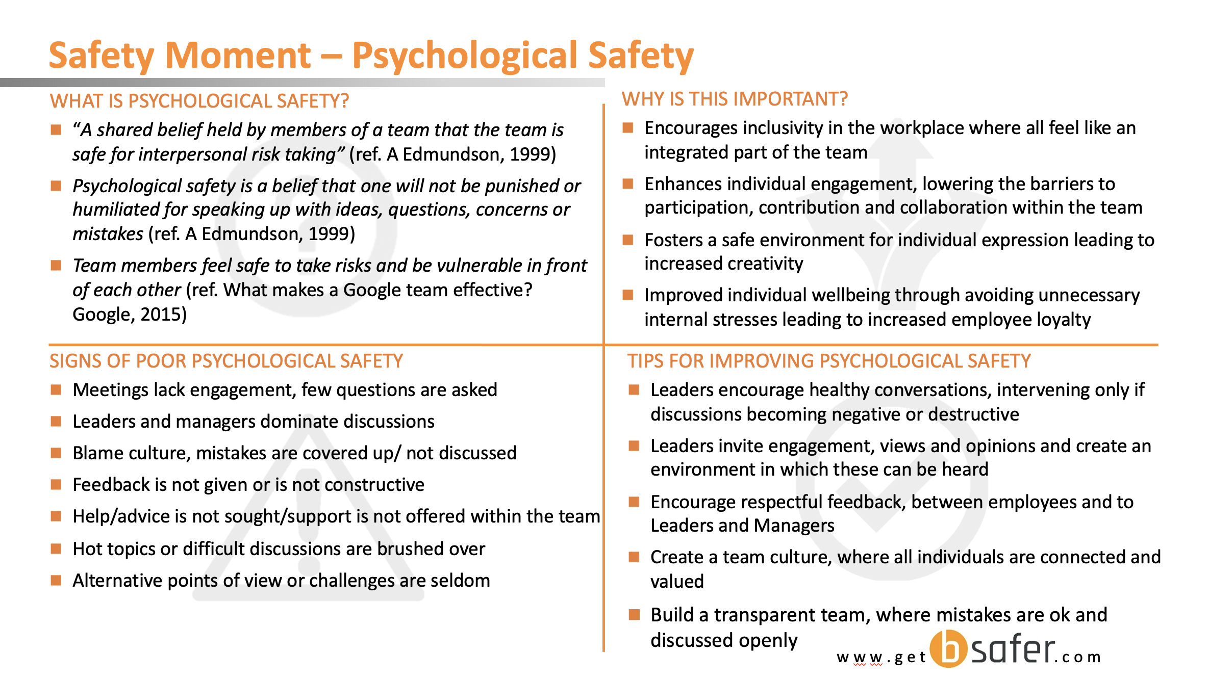 safety moment presentation mental health