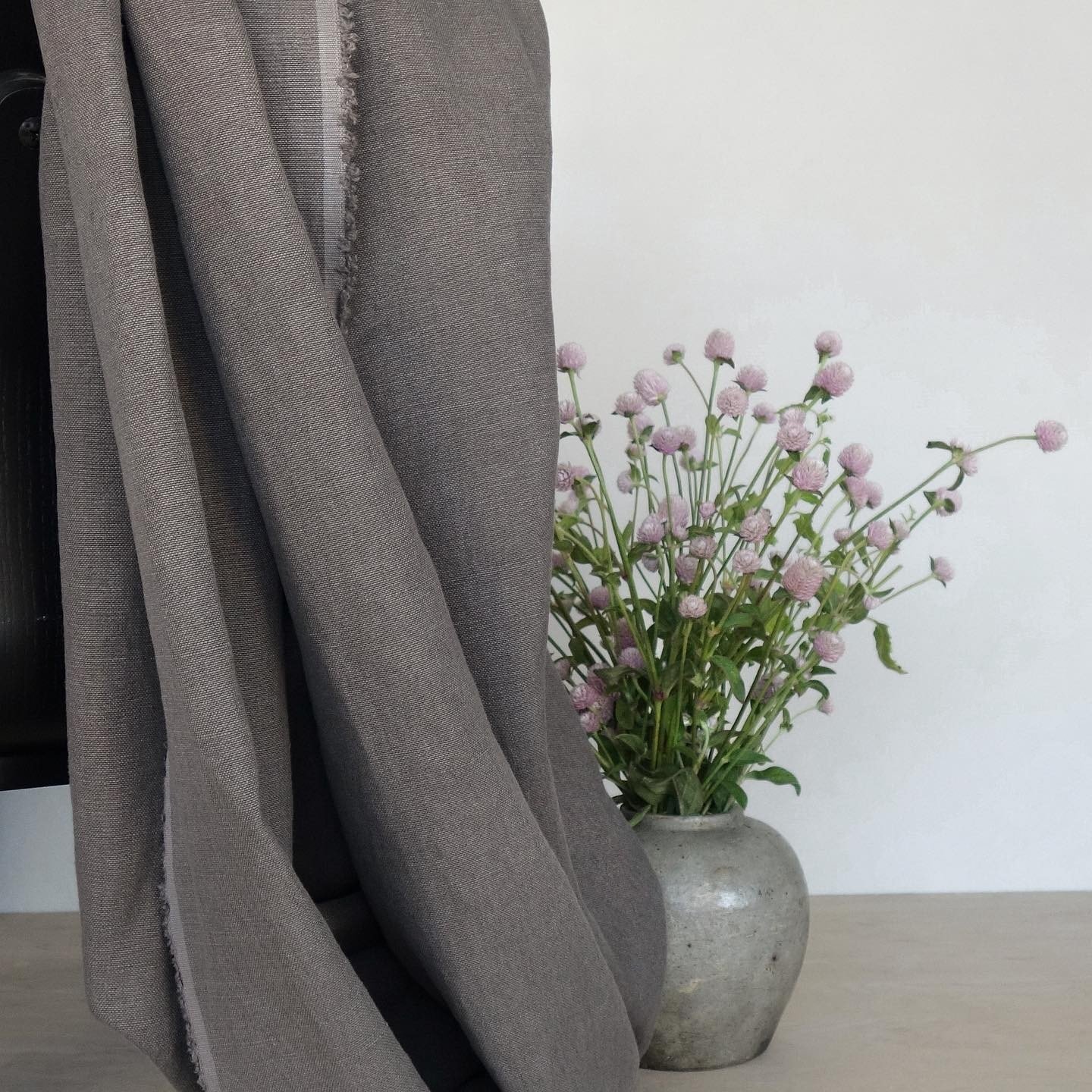 Garzon &bull; Manatee
A warm gray linen canvas washed for amazing drape and feel. 

.
.
.
.
.
#textiles #interiordesign #fabricdesign #interiors #upholsteryfabric #belgianlinen #homedecor  #textures #textiledesign #naturalfibers