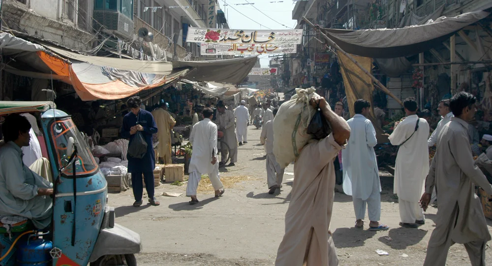 The Rawalpindi market where I was set upon by a group of men for taking photographs of women. As can be seen from the photograph, there wasn't a woman in sight.
