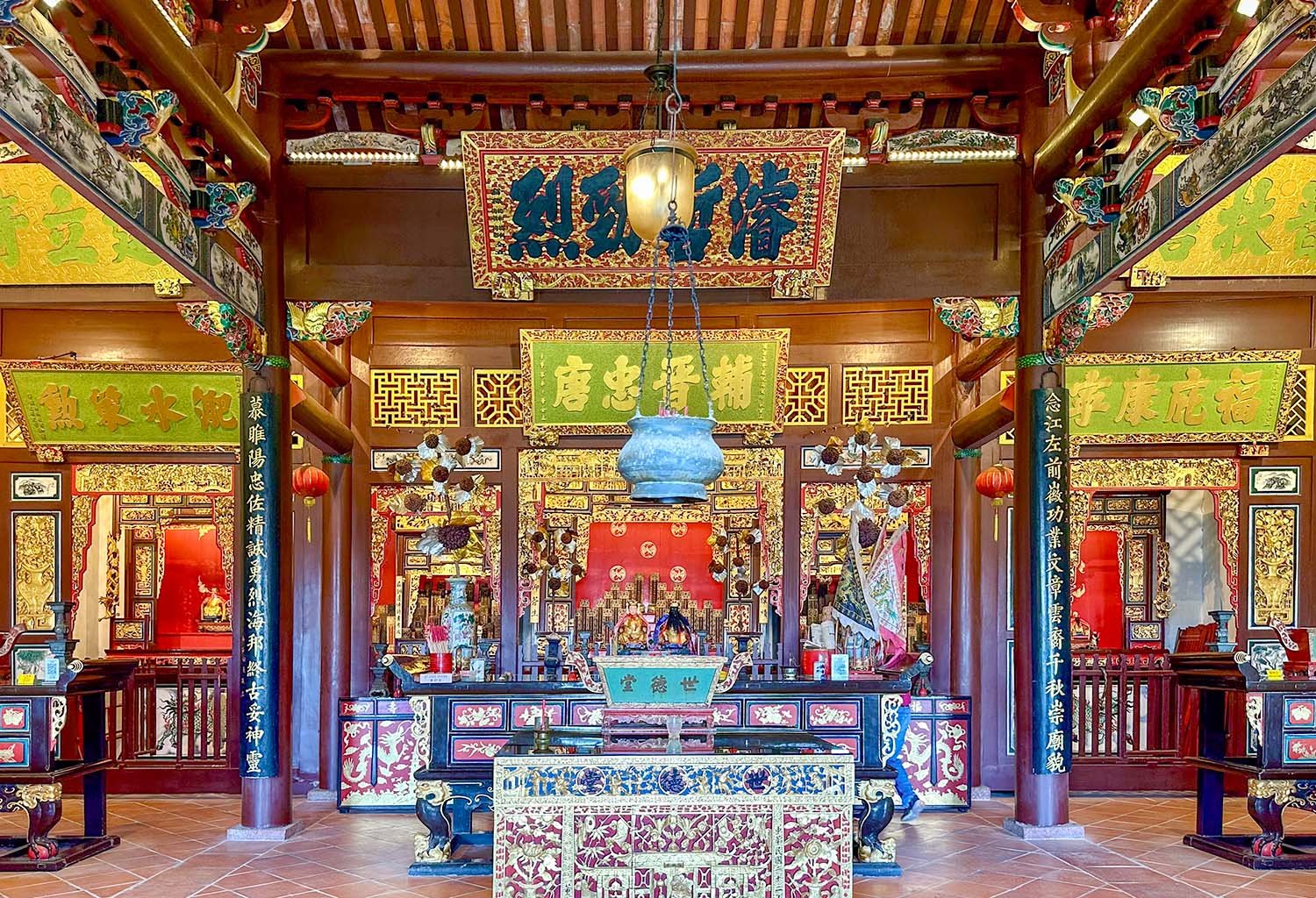 Interior view of temple inside Cheah Kongsi, George Town, Penang, Malaysia.