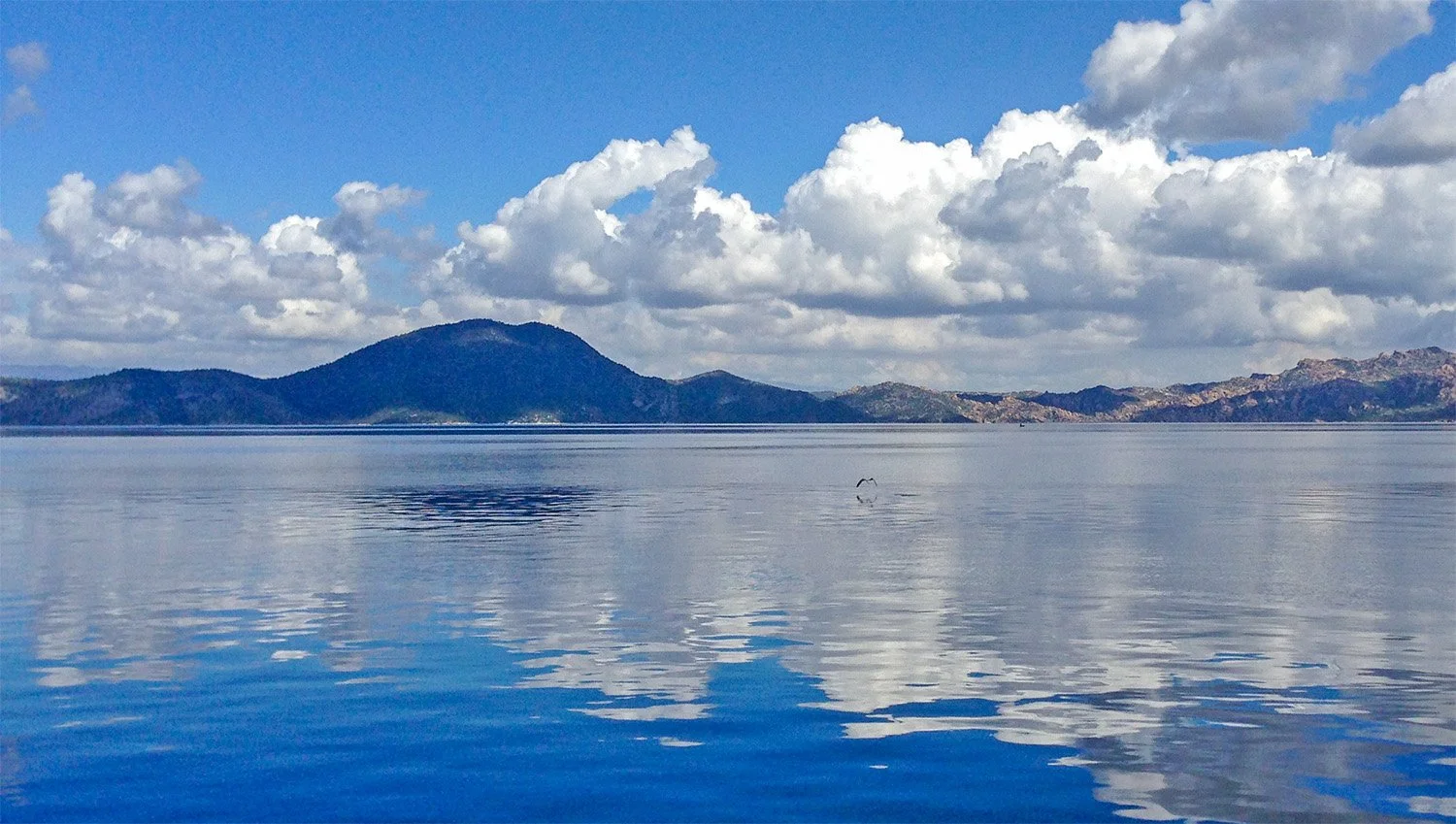 View across Lake Bafa which straddles the provinces of Muğla and Aydın in Türkiye.