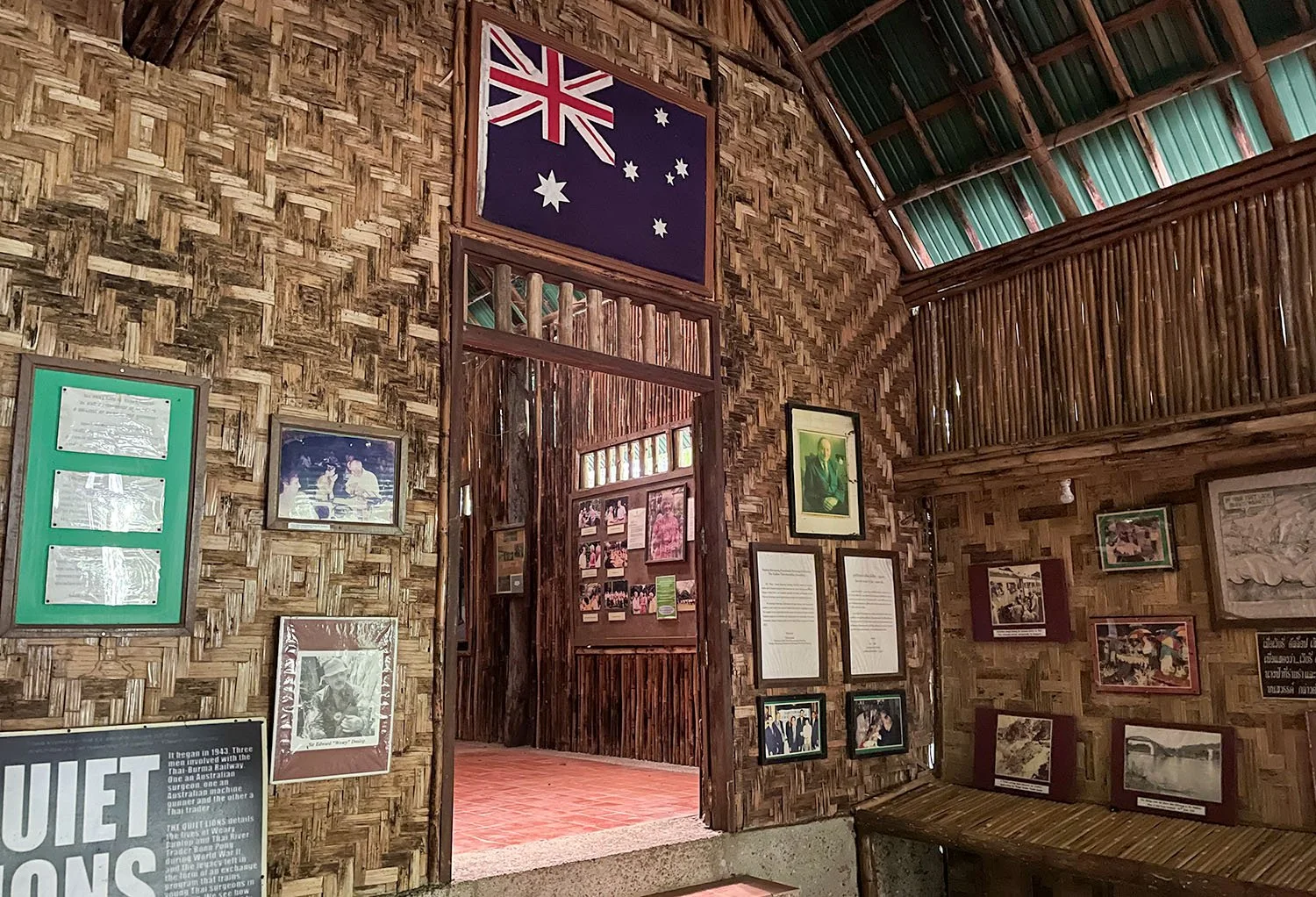 Interior or museum in Weary Dunlop Park, Sai Yok, Kanchanaburi, Thailand