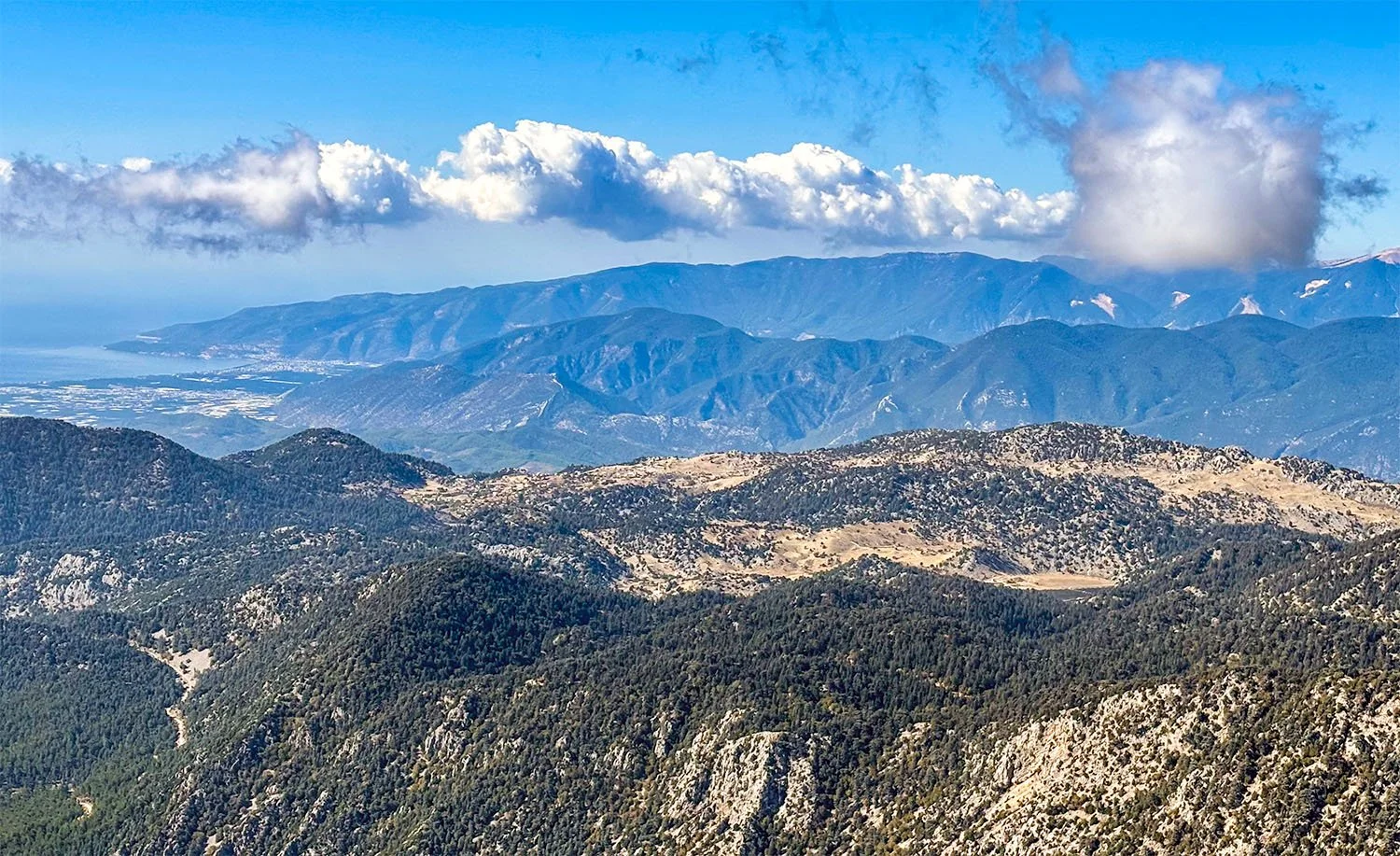 View of the Turkish Riviera from the summit of Mt Tahtali looking southwest.
