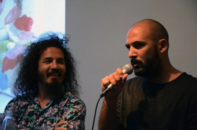 Reynier Leyva Novo, left, and Yornel Martínez during their artist talk at RU. Courtesy Residency Unlimited