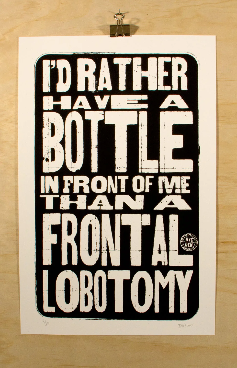 A Bottle in Font of Me