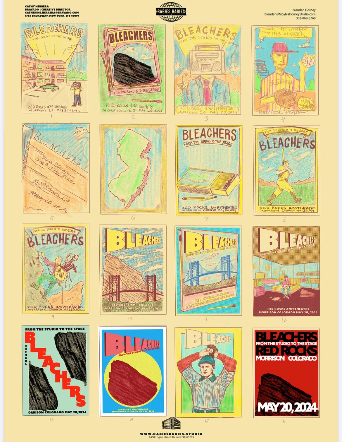 The Bleachers Poster Thumbnail Sketches