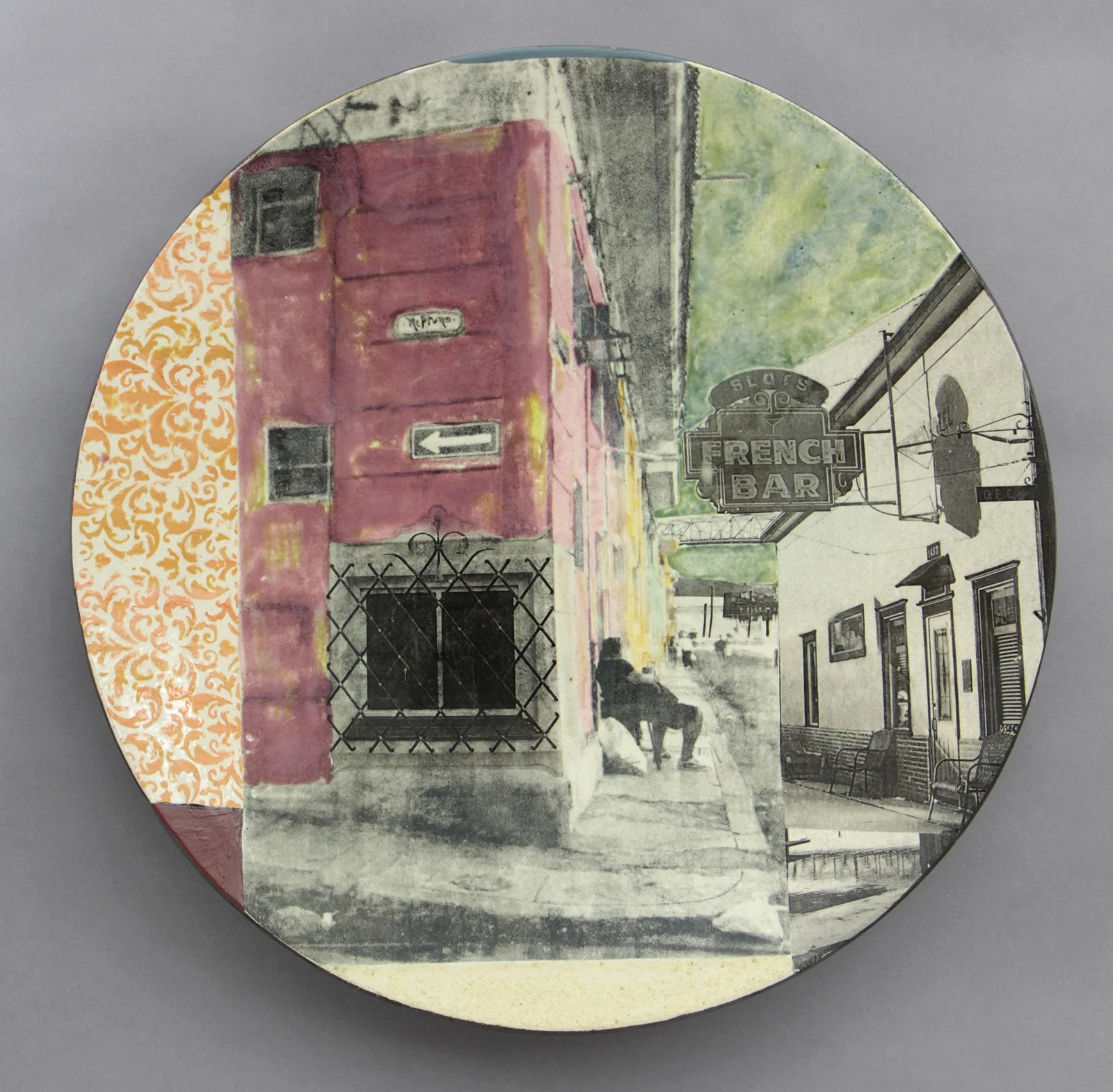  NEPTUNO Cone 5 clay, litho transfer, underglaze, oxides, glaze, decals 16.5”x16.5”x2”     2026 