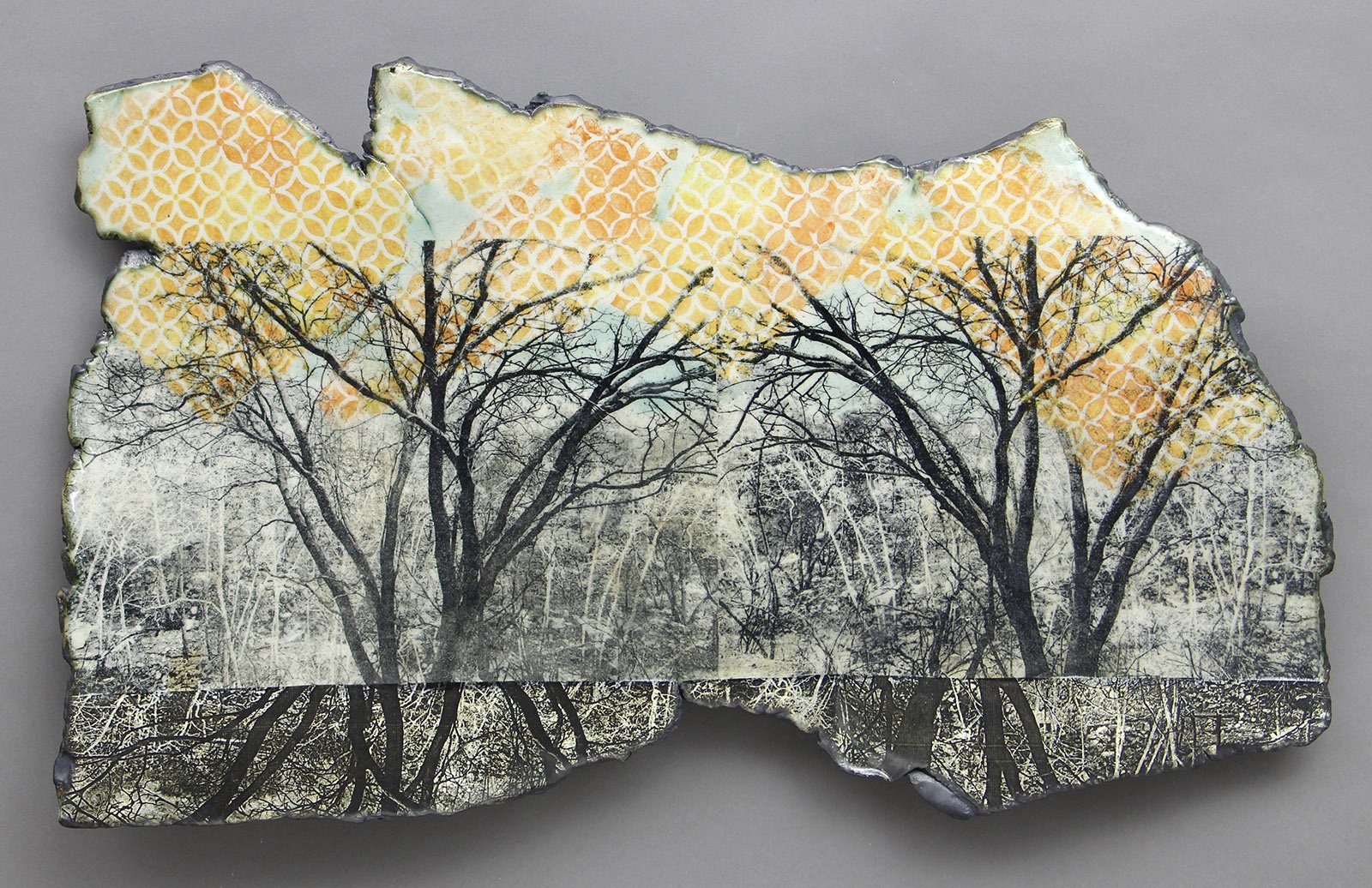  FIRE Cone 5 clay, litho transfer, underglaze, oxides, glaze, decals 11.5”x19”x2”     2018&nbsp;&nbsp; 