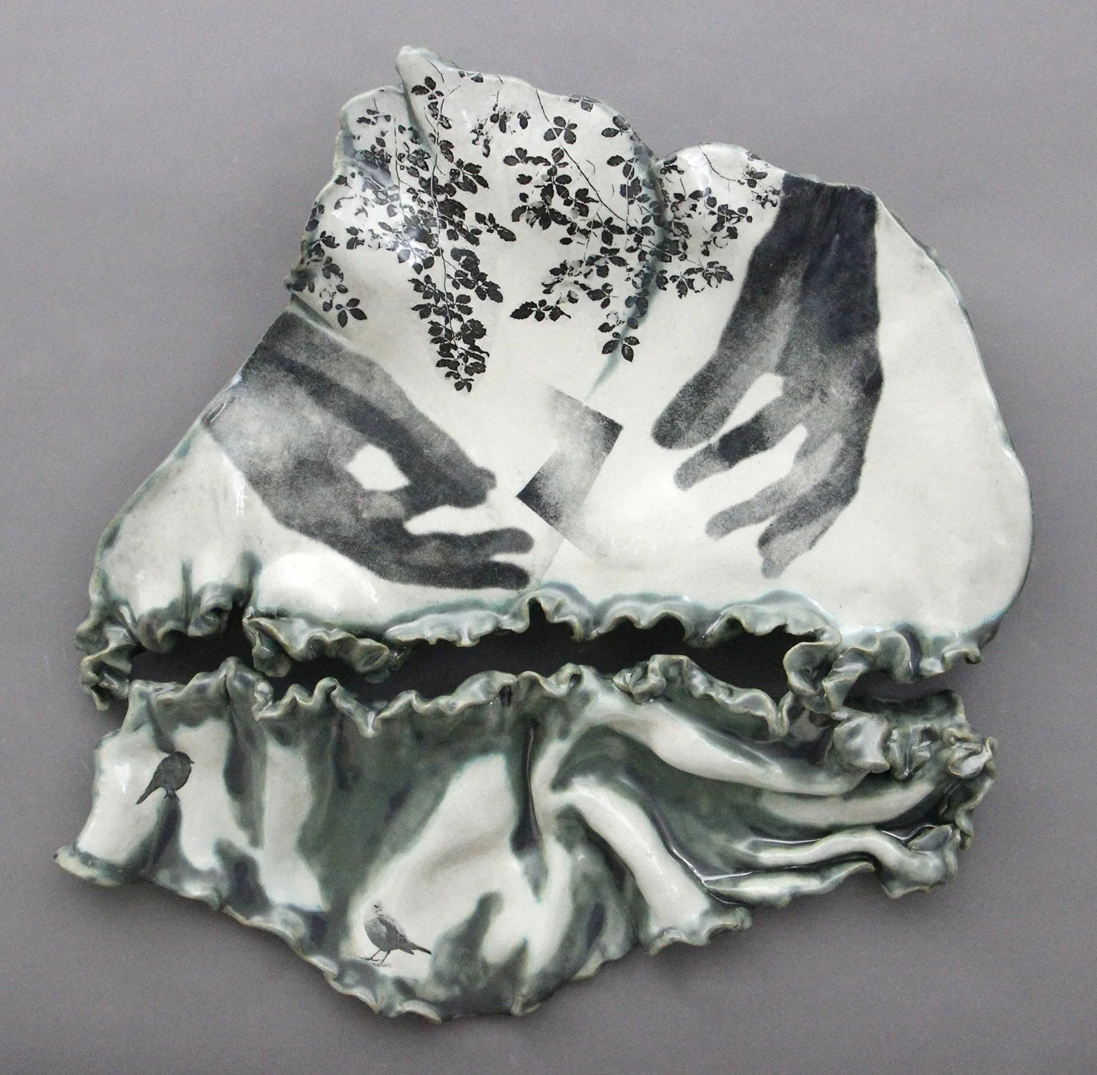  GRASP Cone 5 clay, litho transfer, oxides, glaze, decals 21.5”x21”x3”     2019 