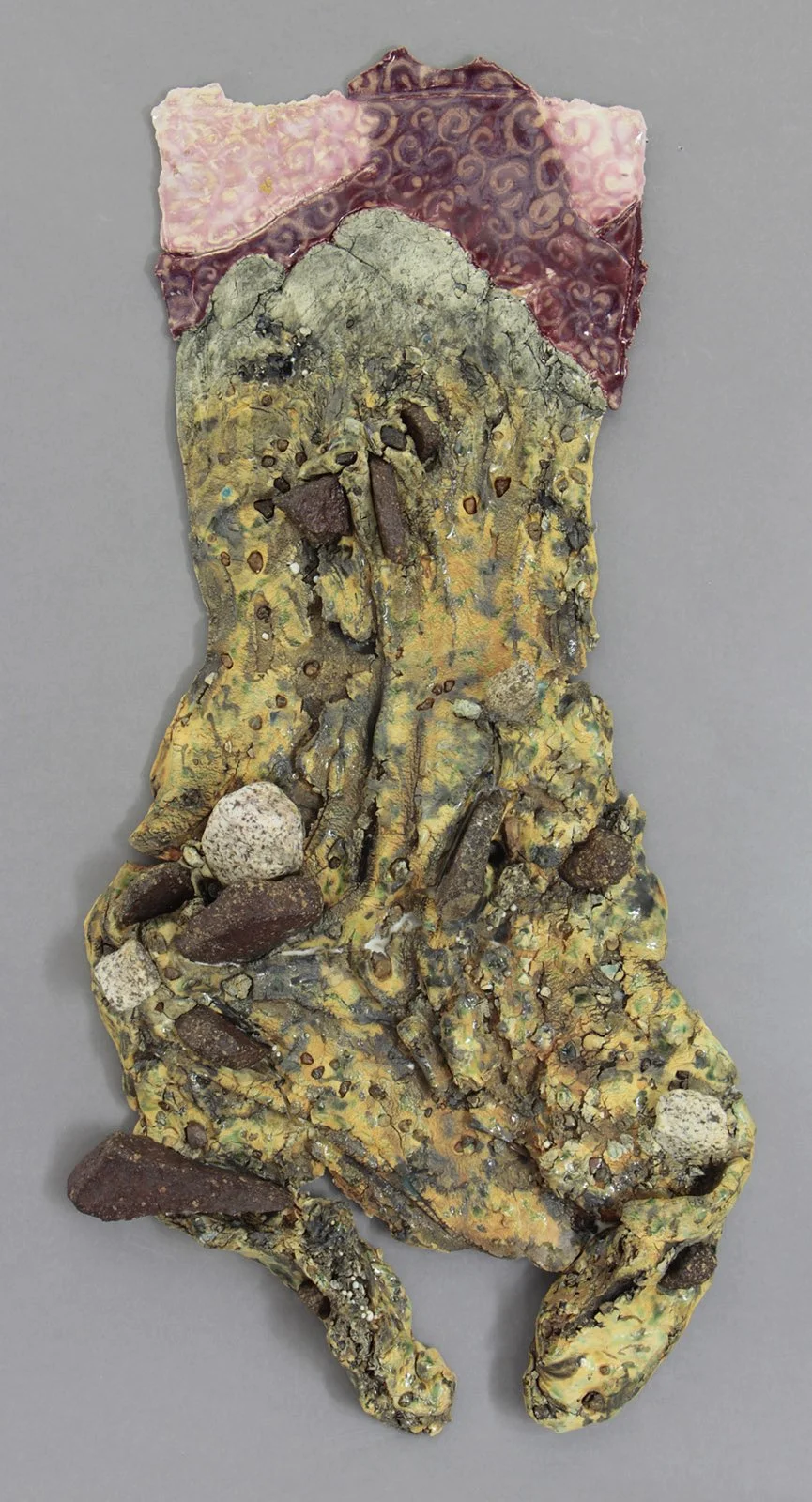  RED SKY IN THE MORNING Cone 5 Clay, oxides, glaze, rocks, epoxy 26”x12.5”x3”     2026 