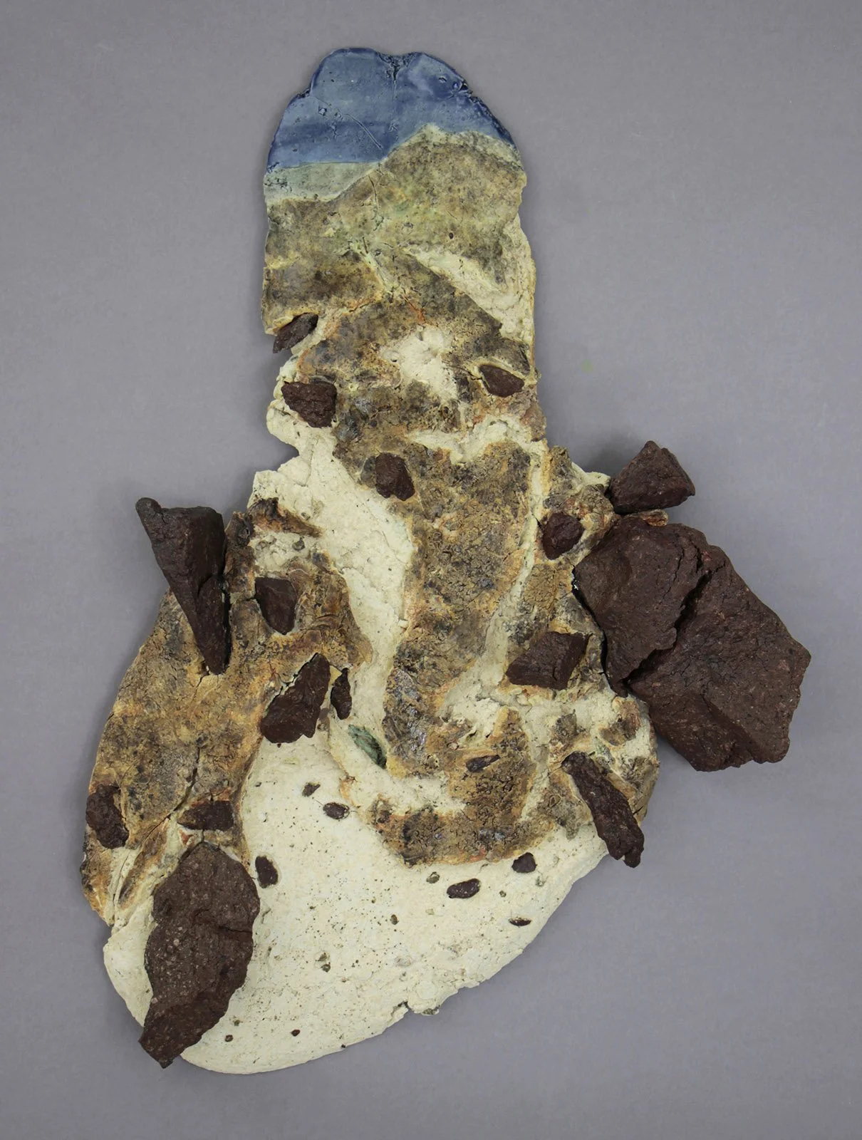  WASH Cone 5 clay, litho transfer, slips, rocks, oxides, glaze, epoxy 20”x13’x2.5”      2026 