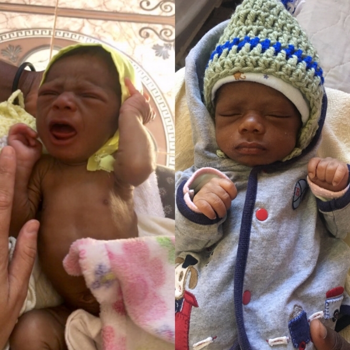 Gaelle came at 20 days old and 3.7 pounds. We are enjoying watching his cheeks fill out and supporting his mom, Geralde!