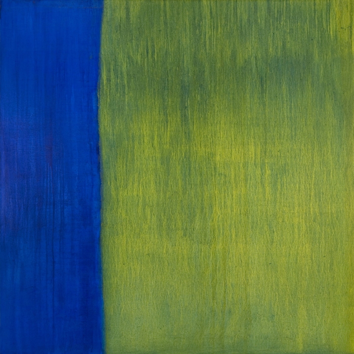Louisiana (chrome yellow, oriental blue) , 2011, oil on canvas, 72 x 72 inches