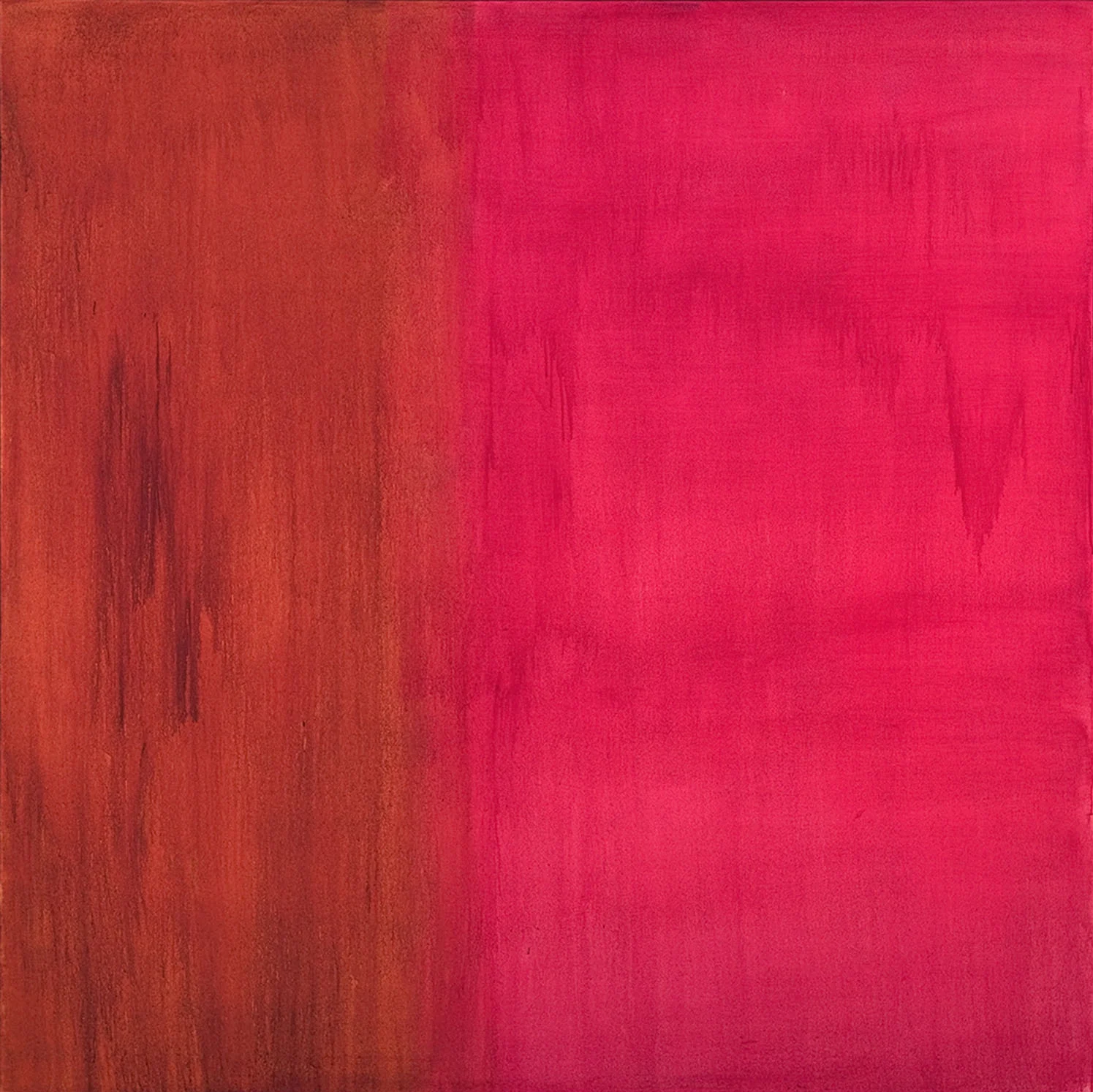 Washed (red oxide, magenta) 2008 oil on canvas 65 x 65 inches