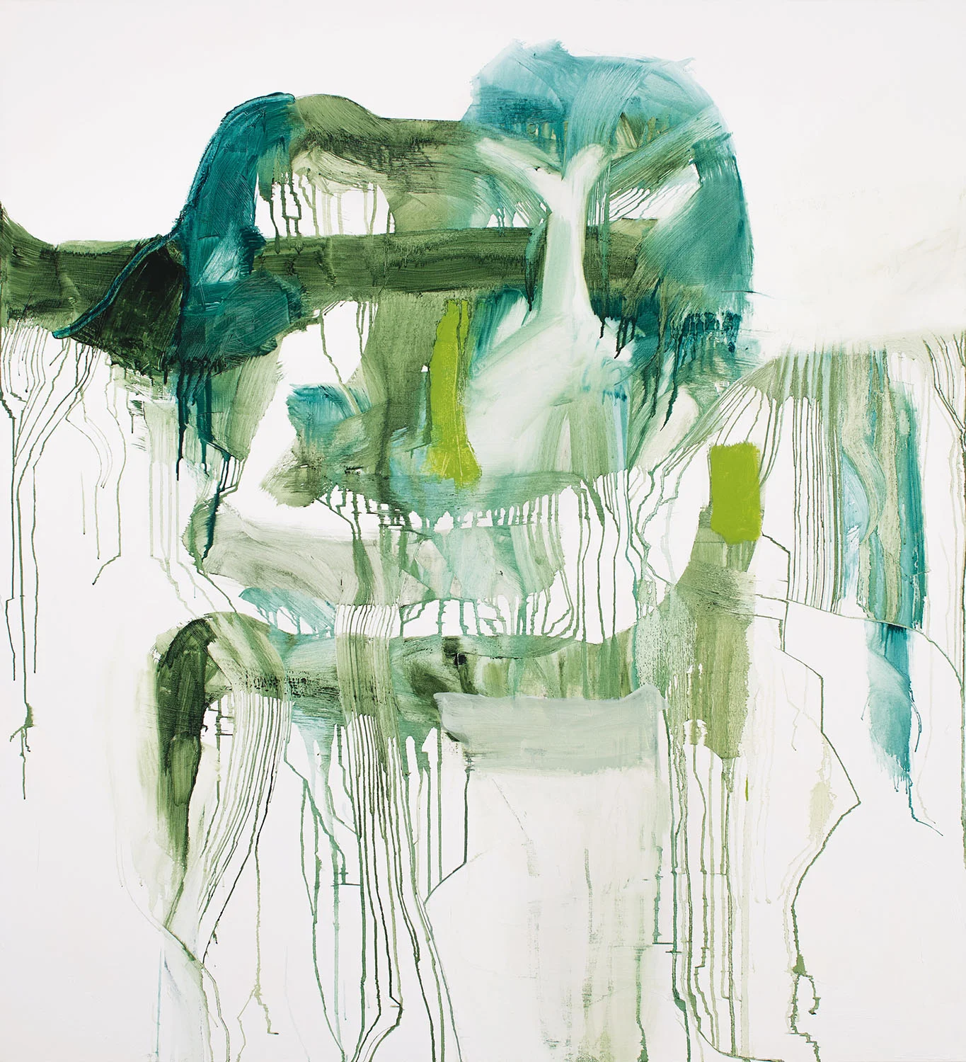 Athena 2019 oil and oil stick on canvas 60 x 55 inches