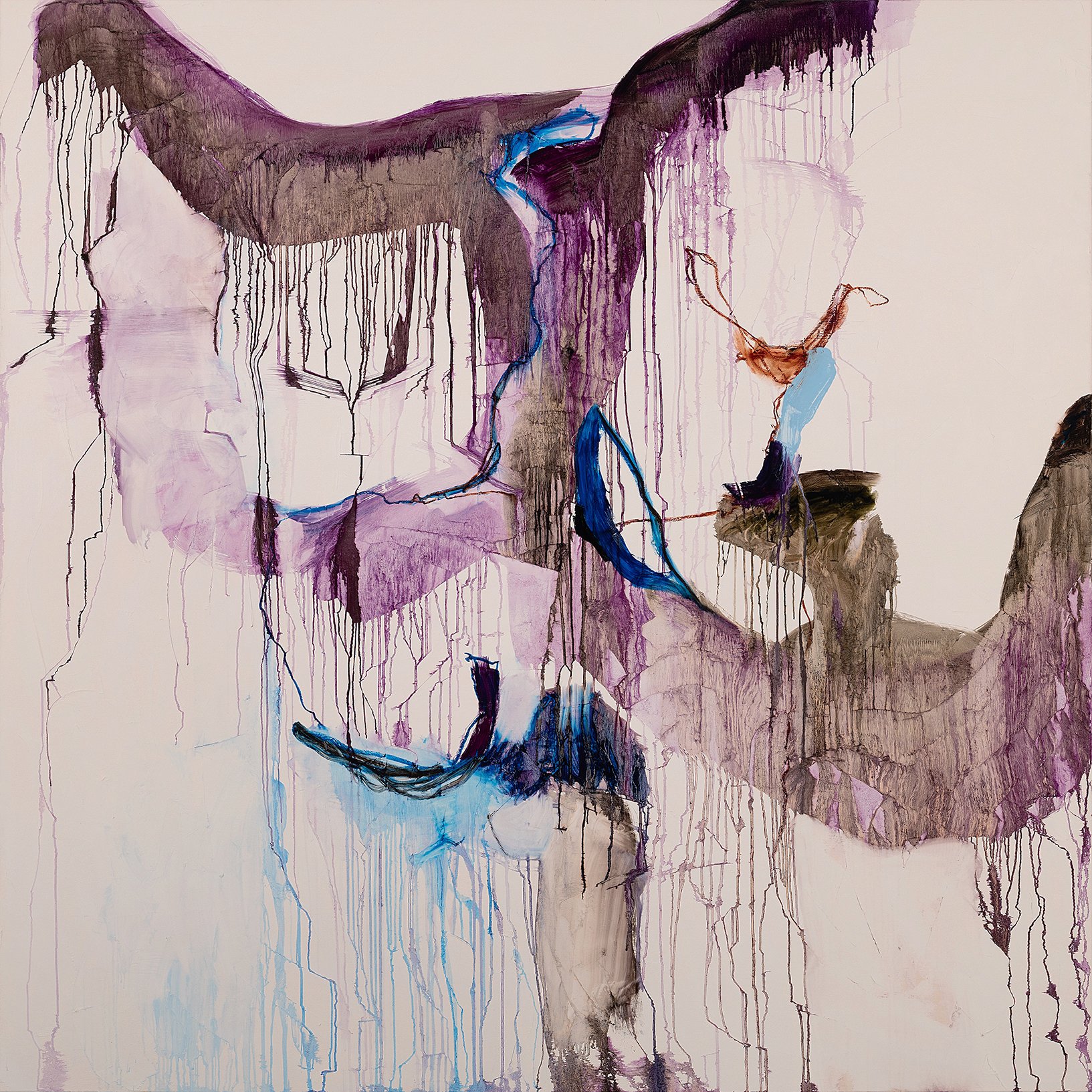 You were my friend and I loved you 2021 oil and oil stick on canvas 74 x 74 inches