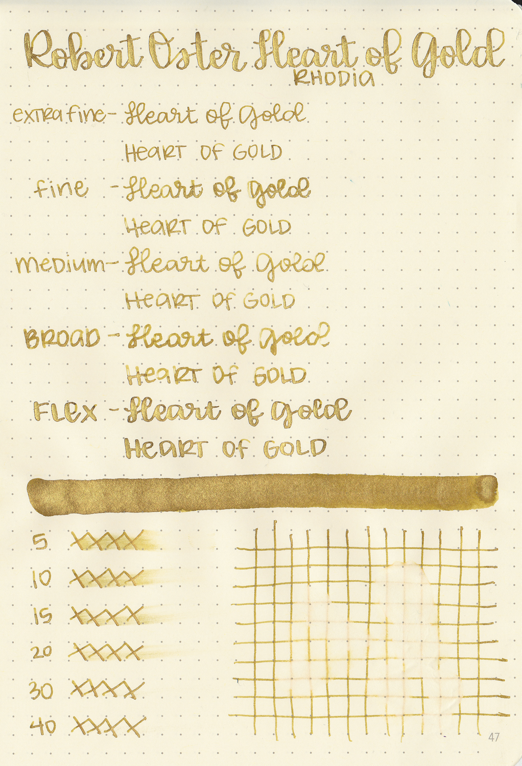 Robert Oster Heart of Gold - Ink Sample