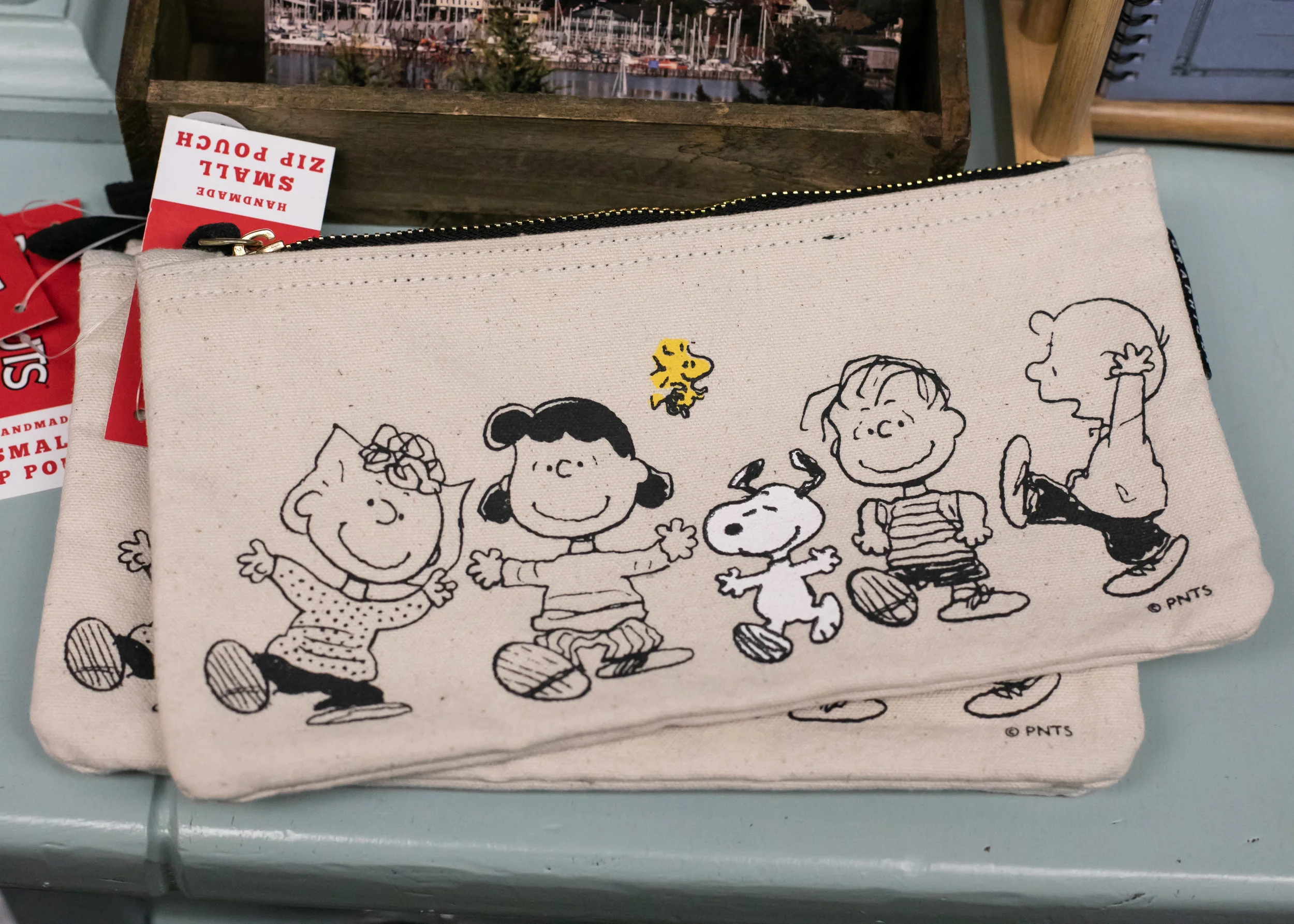 I fell in love with this snoopy zip pouch, and wish I had bought it, because it's adorable and I have a weakness for pen pouches.