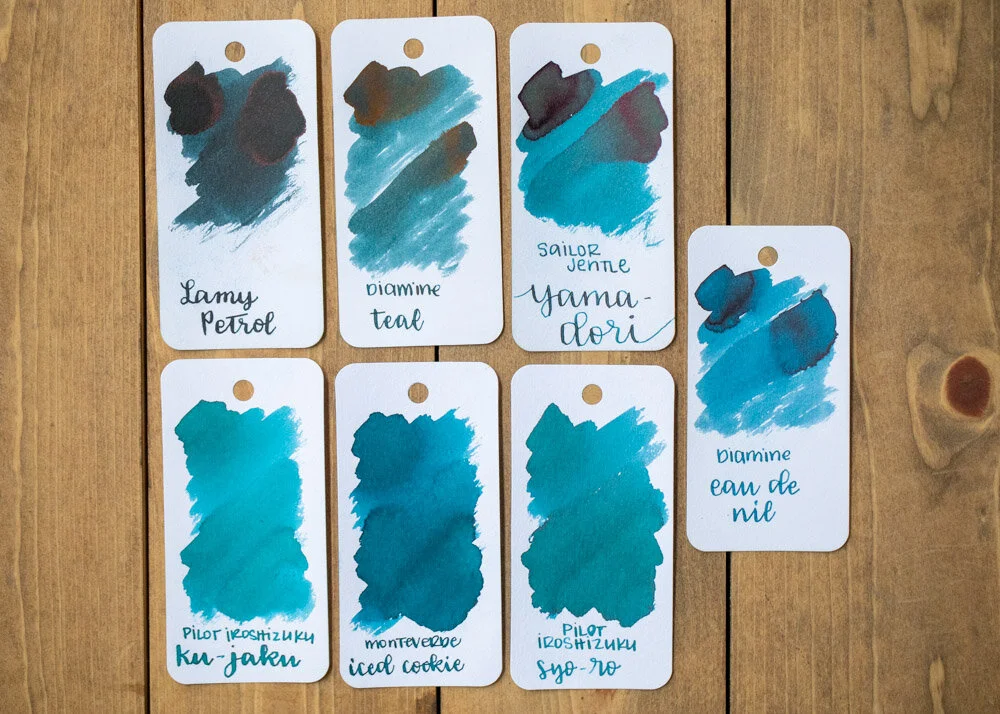 Ink Review #1237: Diamine Teal — Mountain of Ink