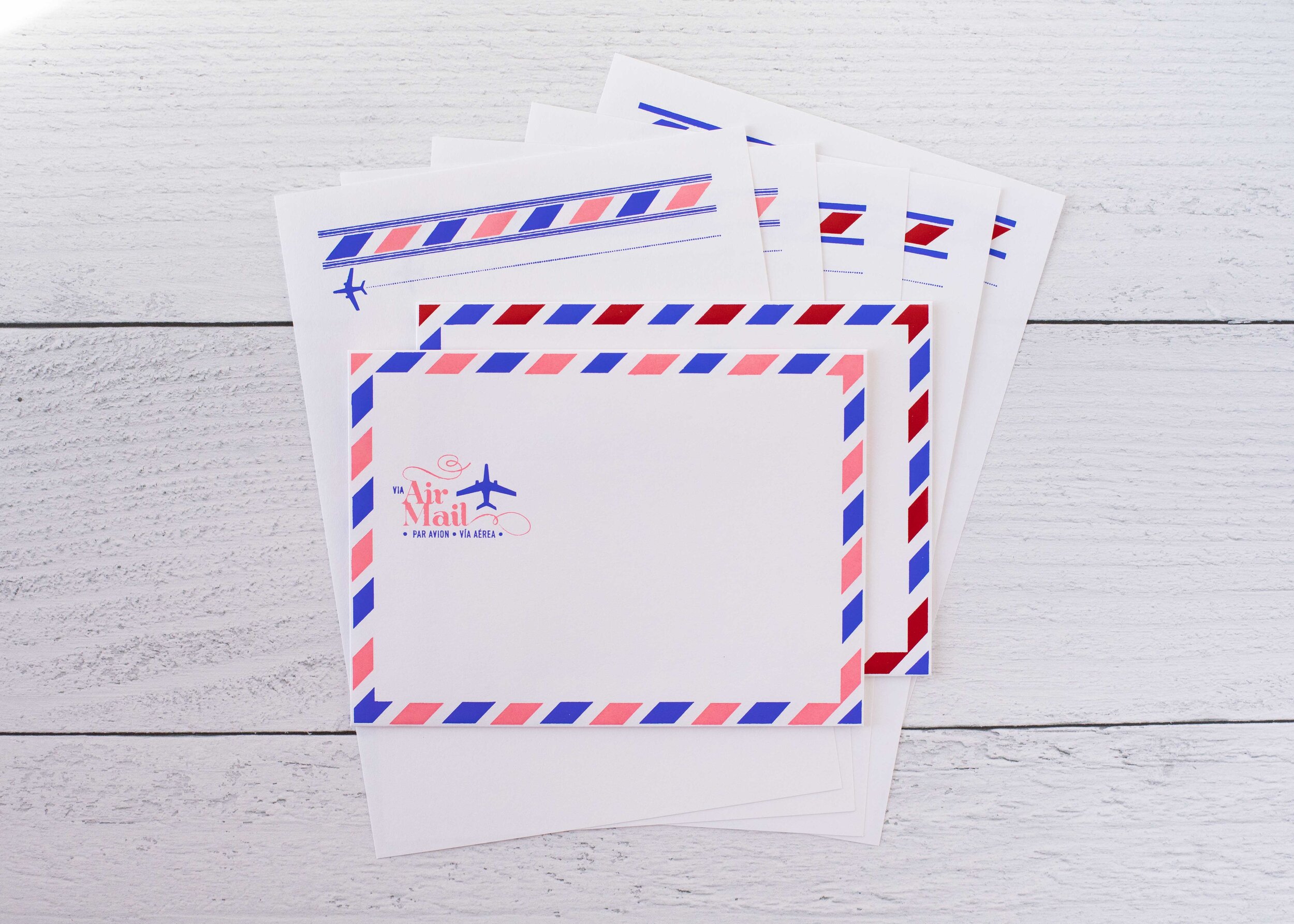 Par Avion Air Mail Letters Stamps Cotton Duck from Japan - So Cute!! -  Beautiful Textiles