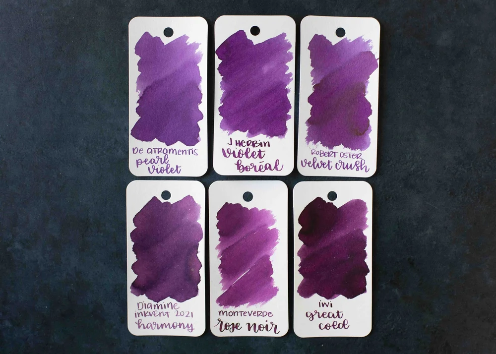Violet Ink Note Ink Review: Jacques Herbin Essentials Inks — Mountain of Ink