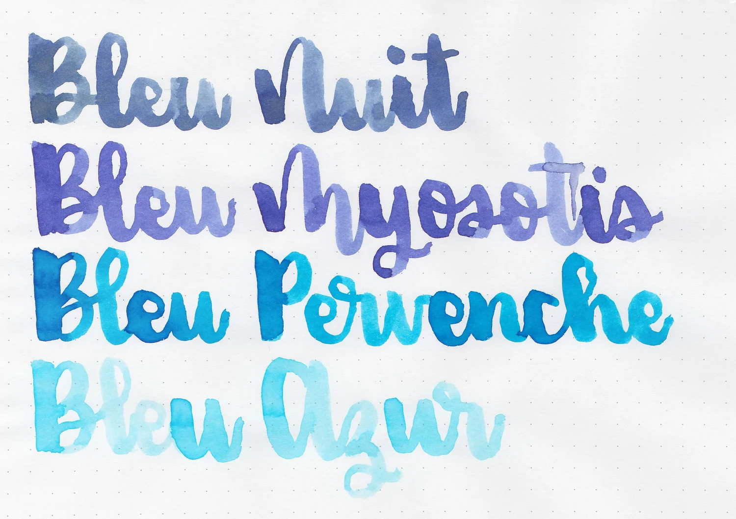 Herbin Inks Examples J Herbin Blues — Mountain of Ink