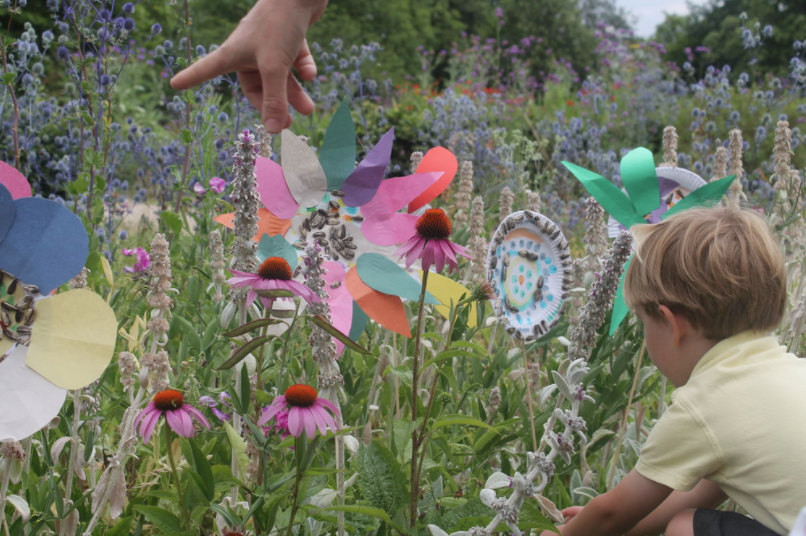 creative kids, Flowers made in the William Morris garden