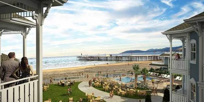The 12-room luxury hotel known as Vespera on Ocean (pictured) in Central California’s Pismo Beach is one of a number of beach resorts being built in smaller coastal communities across the U.S. as visitors seek more affordable getaways. Image courtesy of Nexus Development.