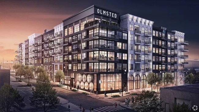 The Olmsted apartments in Nashville, Tennessee, purchased by Newgard Development Group last month and rebranded as an Airbnb rental building.