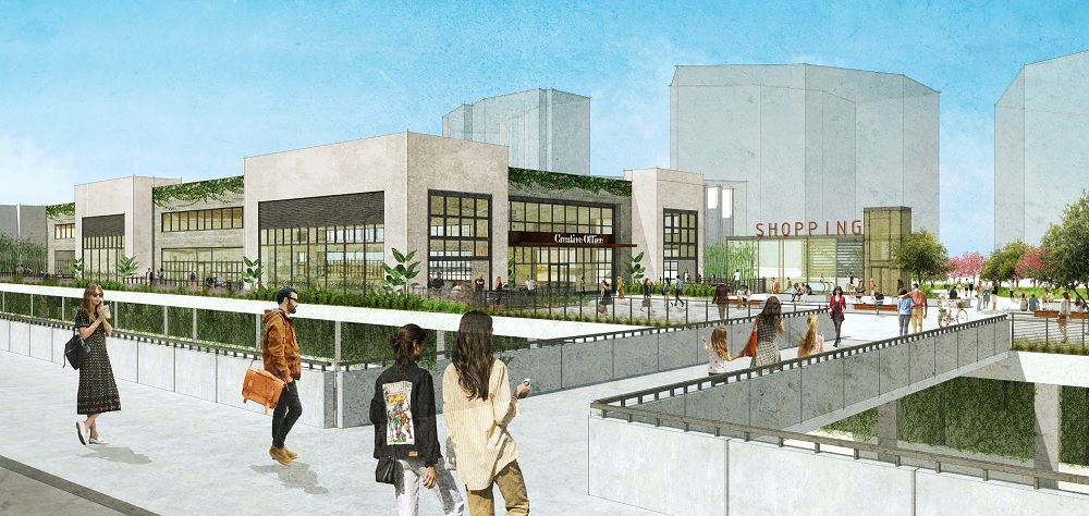A new trolley station under construction in San Diego will link riders to the next-door Westfield UTC mall. Illustration: San Diego Association of Governments